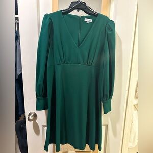 Calvin Klein Women's V-Neck Long-Sleeved Scuba-Crepe Sheath Dress